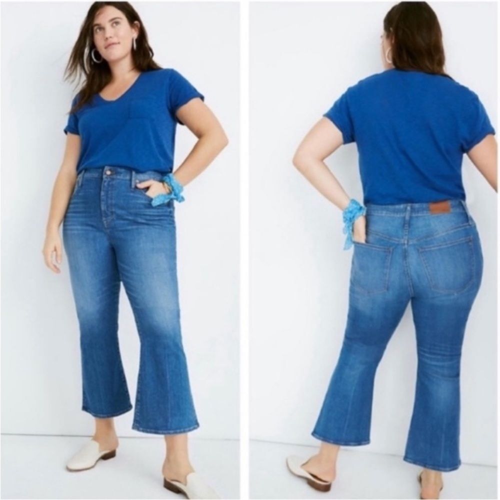 Madewell Plus Size 37 Petite Curvy‎ Cali Demi-Boot Jeans Tierney Wash 37P Denim